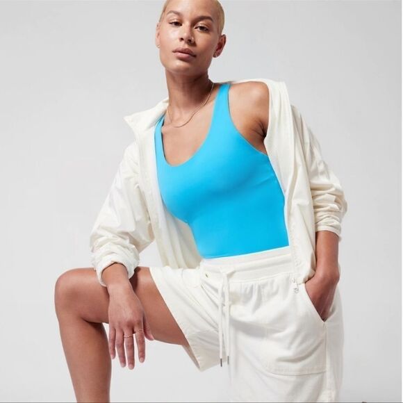 NWT Athleta Malibu One Piece Swimsuit Santorino Blue L - Picture 3 of 7